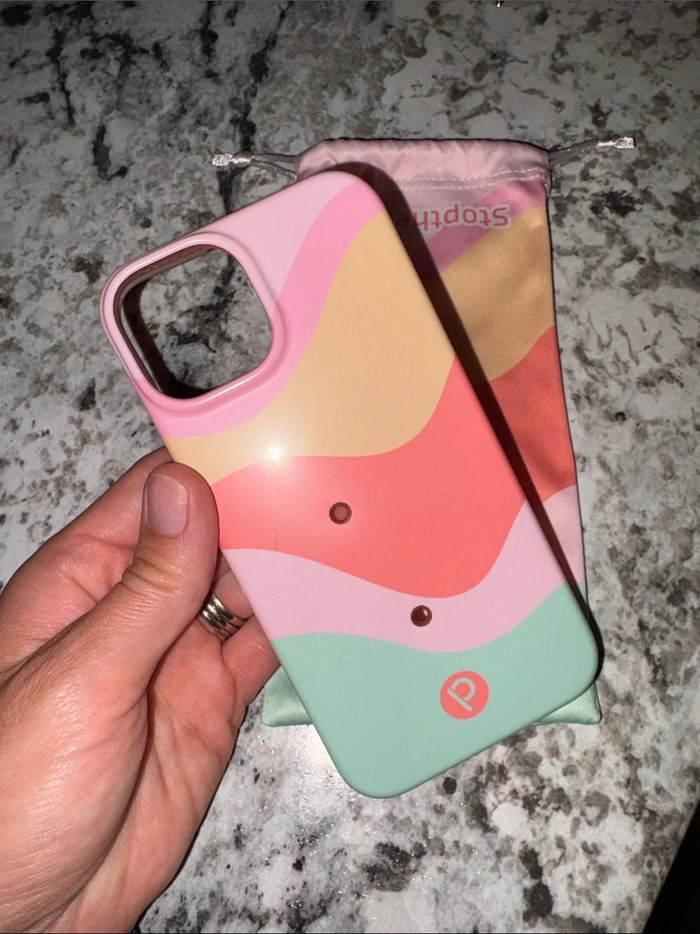Amber Massey Pastel Wave Phone Case - Mint Pink Coral